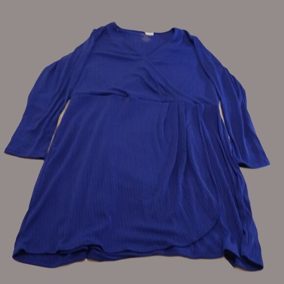 Nine West Long Sleeve Ribbed Dress with Faux Wrap Design Size 2XL - Picture 5 of 8